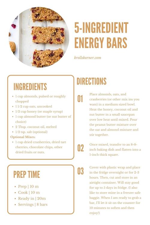 5 Ingredient Energy Bar Recipe